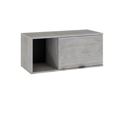 Armário Aéreo Com nicho E Porta Basculante 35x80x35cm Wlnp80 Snow - Preto