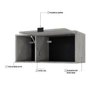 Armário Aéreo Com nicho E Porta Basculante 35x80x35cm Wlnp80 Snow - Preto - 3