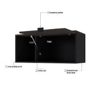 Armário Aéreo Com nicho E Porta Basculante 35x80x35cm Wlnp80 Preto Tx Com terracota - 3