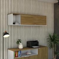 Armário Aéreo Com nicho E Porta Basculante 35x135x35cm Wlnp135 Com vermont Oak - 2