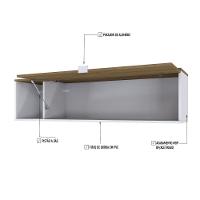 Armário Aéreo Com nicho E Porta Basculante 35x135x35cm Wlnp135 Com vermont Oak - 3
