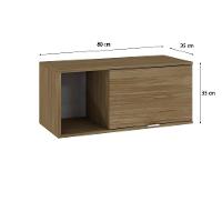 Armário Aéreo Com nicho E Porta Basculante 35x80x35cm Wlnp80 Vermont Oak - Branco - 2