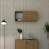 Armário Aéreo Com nicho E Porta Basculante 35x80x35cm Wlnp80 Vermont Oak - Branco - 5