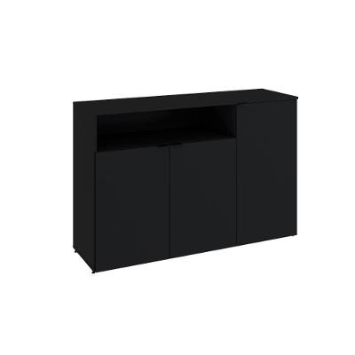 Armário Aparador Com 03 Portas E Nicho 89,5x135x42cm Wlap135 Preto Tx
