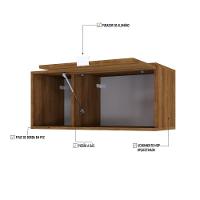 Armário Aéreo Com nicho E Porta Basculante 35x80x35cm Wlnp80 Lâmina Mel - Branco - 3