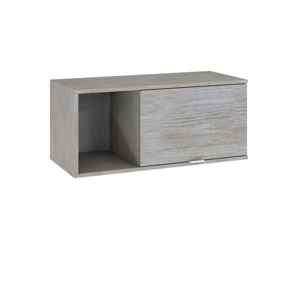 Armário Aéreo Com nicho E Porta Basculante 35x80x35cm Wlnp80 Snow - Branco - 1