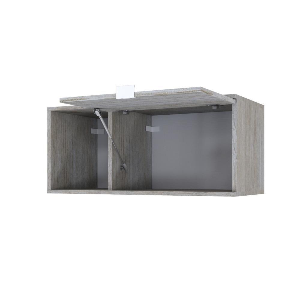 Armário Aéreo Com nicho E Porta Basculante 35x80x35cm Wlnp80 Snow - Branco - 5