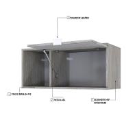 Armário Aéreo Com nicho E Porta Basculante 35x80x35cm Wlnp80 Snow - Branco - 3