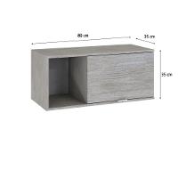 Armário Aéreo Com nicho E Porta Basculante 35x80x35cm Wlnp80 Snow - Branco - 6