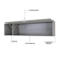 Armário Aéreo Com nicho E Porta Basculante 35x135x35cm Wlnp135 Snow - Branco - 3