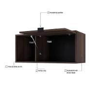 Armário Aéreo Com nicho E Porta Basculante 35x80x35cm Wlnp80 Nogal - Preto - 3