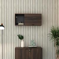 Armário Aéreo Com nicho E Porta Basculante 35x80x35cm Wlnp80 Nogal - Preto