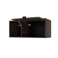 Armário Aéreo Com nicho E Porta Basculante 35x80x35cm Wlnp80 Nogal - Preto - 5