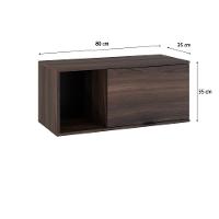 Armário Aéreo Com nicho E Porta Basculante 35x80x35cm Wlnp80 Nogal - Preto - 6