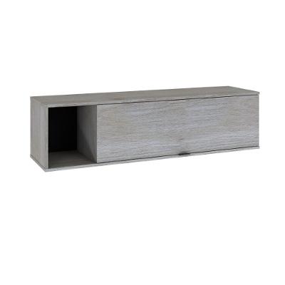 Armário Aéreo Com nicho E Porta Basculante 35x135x35cm Wlnp135 Snow - Preto