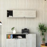 Armário Aéreo Com nicho E Porta Basculante 35x135x35cm Wlnp135 Snow - Preto