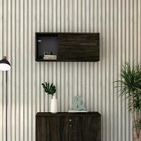 Armário Aéreo Com nicho E Porta Basculante 35x80x35cm Wlnp80 Carvalho Dark - Preto