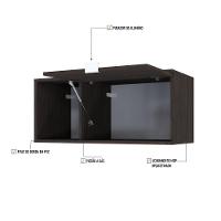 Armário Aéreo Com nicho E Porta Basculante 35x80x35cm Wlnp80 Terracota - Branco - 3