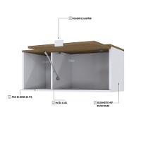 Armário Aéreo Com nicho E Porta Basculante 35x80x35cm Wlnp80 Com vermont Oak - 3