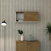 Armário Aéreo Com nicho E Porta Basculante 35x80x35cm Wlnp80 Com vermont Oak