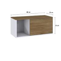 Armário Aéreo Com nicho E Porta Basculante 35x80x35cm Wlnp80 Com vermont Oak - 6