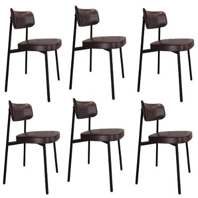 Cadeira Alloa Fixa C/4 Pés 50 X 44,7 X 83,8 Cm C/6 Un. Courino Café Courino Café