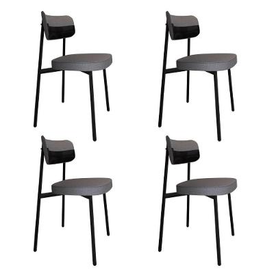 Cadeira Alloa Fixa C/4 Pés 50 X 44,7 X 83,8 Cm C/4 Un. Corriente Cinza/courino Preto Corriente Cinza/courino Preto