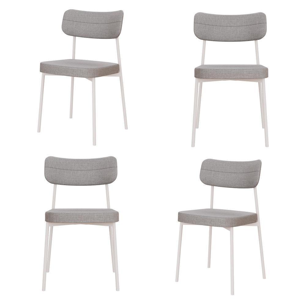 Cadeira Mynna Fixa C/4 Pes 525 X 470 X 790 Mm C/4 Um Pés Brancos.corriente Cinza Claro Corriente Cinza Claro - 1