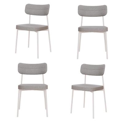 Cadeira Mynna Fixa C/4 Pes 525 X 470 X 790 Mm C/4 Um Pés Brancos.corriente Cinza Claro Corriente Cinza Claro