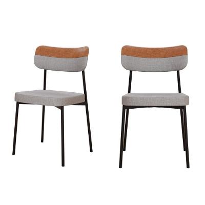 Cadeira Mynna Fixa C/4 Pes 525 X 470 X 790 Mm C/2 Un. Crt.cinza Claro/courino Caramelo Crt Cinza Claro/cn Caramelo