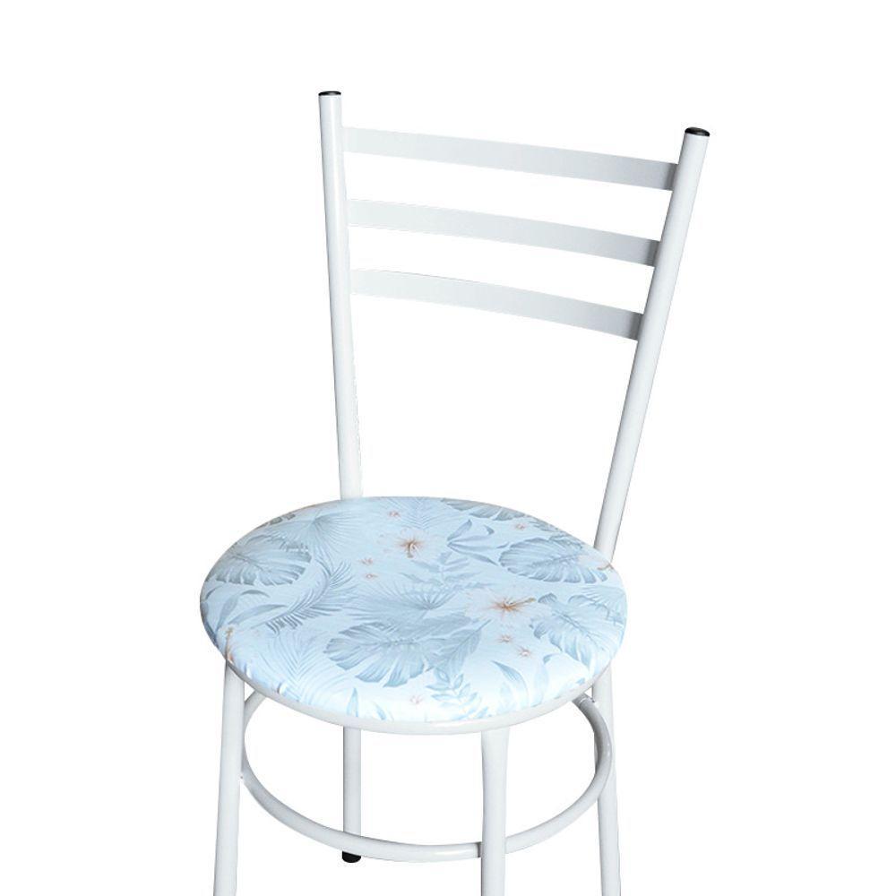 Conjunto 6 Cadeiras Epóxi Branca Para Cozinha Assento Estampado Floral Gelo - 8