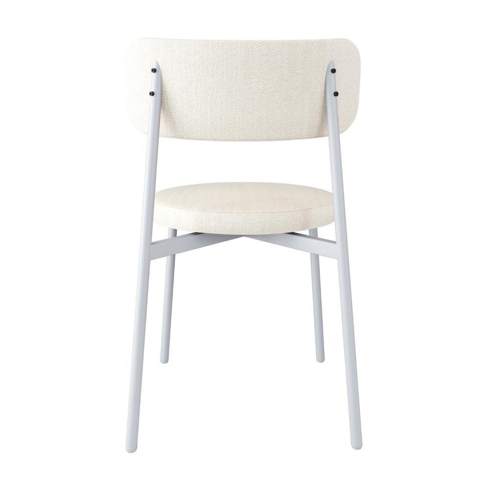 4 Unidades Cadeira Kyta Fixa C/4 Pés 50 X 44,7 X 83,8 Cm Pés Brancos. Corriente Palha Corriente Palha - 5