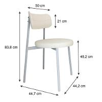 4 Unidades Cadeira Kyta Fixa C/4 Pés 50 X 44,7 X 83,8 Cm Pés Brancos. Corriente Palha Corriente Palha - 6