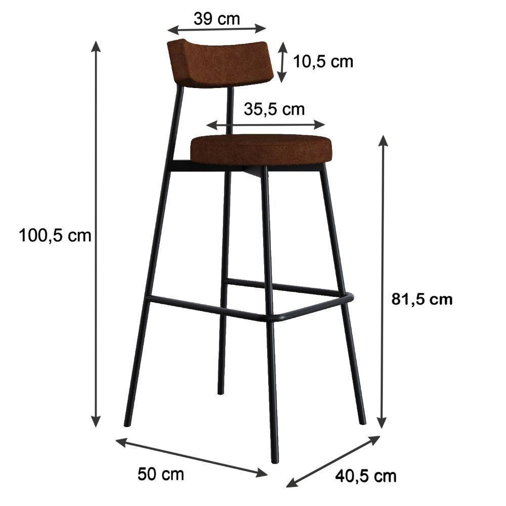 Banqueta Alta Stout Ae: 100 / Aa: 75cm Bqst7510 Courino Whisky Courino Whisky - 5