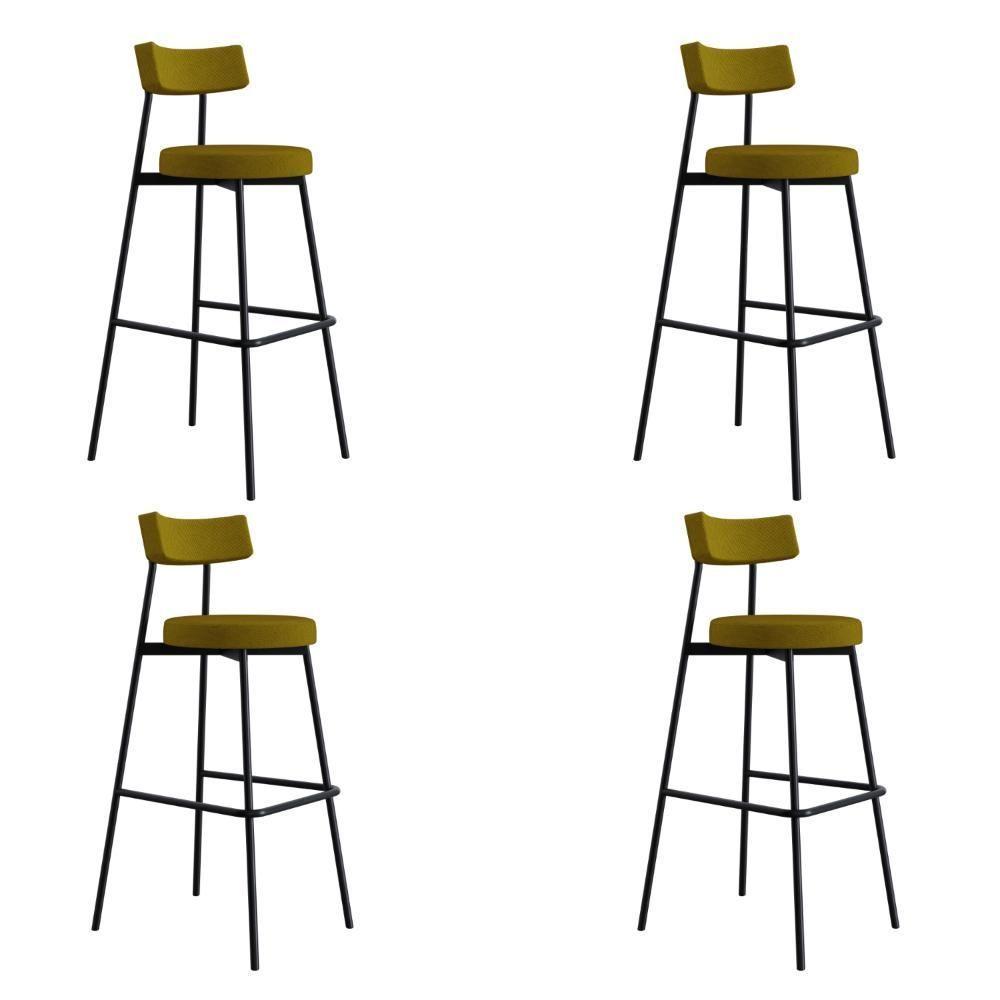 Banqueta Alta Stout Ae: 100 / Aa: 75cm C/04 Un. Bqst7510.4 Mostarda City Mostarda City - 1