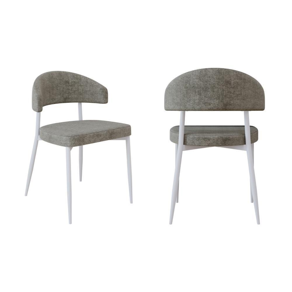 2 Unidades Cadeira Bless Fixa C/4 Pés 53 X 55 X 78cm Pés Brancos. Lautrec Marrom Lautrec Marrom - 1