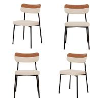 Cadeira Mynna Fixa C/4 Pes 525 X 470 X 790 Mm C/4 Un. Crt.areia/courino Caramelo Crt Areia/courino Caramelo - 1