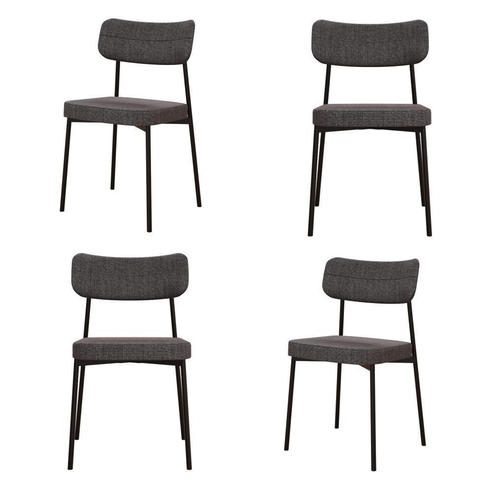 Cadeira Mynna Fixa C/4 Pes 525 X 470 X 790 Mm C/4 Un. Corriente Grafite Corriente Grafite - 1