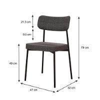 Cadeira Mynna Fixa C/4 Pes 525 X 470 X 790 Mm C/4 Un. Corriente Grafite Corriente Grafite - 6