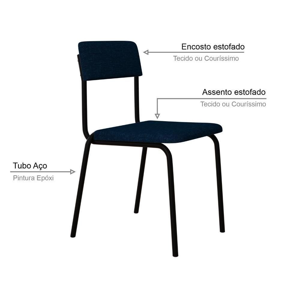 Cadeira Fit Fixa C/4 Pes 475 X 505 X 810 Mm C/2 Un. Corriente Azul Corriente Azul - 3