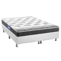 Cama Box Queen: Colchão Espuma Probel Guarda Costas Resistente + Base CRC Courano White(158x198) - 1