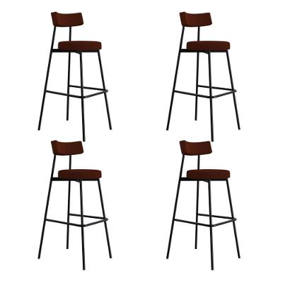 Banqueta Alta Stout Ae: 100 / Aa: 75cm C/04 Un. Bqst7510.4 Etnico Castanho Etnico Castanho