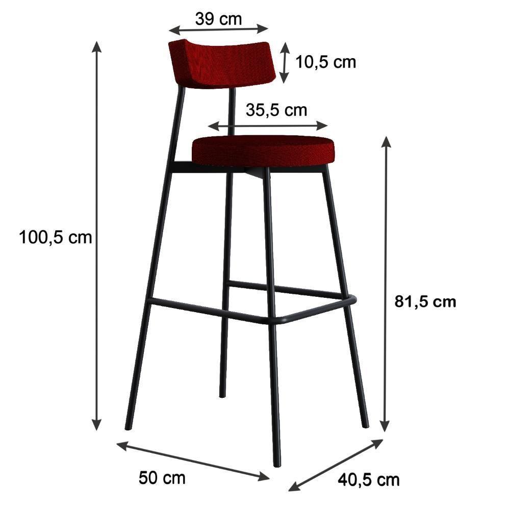 Banqueta Alta Stout Ae: 100 / Aa: 75cm C/02 Un. Bqst7510.2 Vermelho Vinho City Vermelho Vinho City - 5