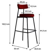 Banqueta Alta Stout Ae: 100 / Aa: 75cm C/02 Un. Bqst7510.2 Vermelho Vinho City Vermelho Vinho City - 5
