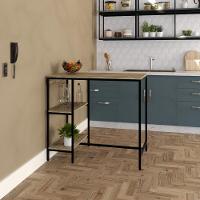 Mesa Bistrô 100x60x92cm C-02banquetas Tub Tucjbi1060.2b Carvalho Est.preta Carvalho - Est.preta - 2