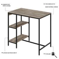 Mesa Bistrô 100x60x92cm C-02banquetas Tub Tucjbi1060.2b Carvalho Est.preta Carvalho - Est.preta - 3