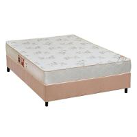 Cama Box Casal: Colchão Espuma D33 Castor Sleep Max Relax + Base CRC Suede Clean(138x188)