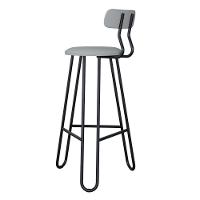 Conjunto 4 Banquetas Alta Ginger Com Encosto Courino Saturno Off White - 2