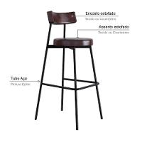 Banqueta Alta Stout Ae: 100 / Aa: 75cm C/04 Un. Bqst7510.4 Courino Café Courino Café - 3