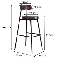 Banqueta Alta Stout Ae: 100 / Aa: 75cm C/04 Un. Bqst7510.4 Courino Café Courino Café - 5